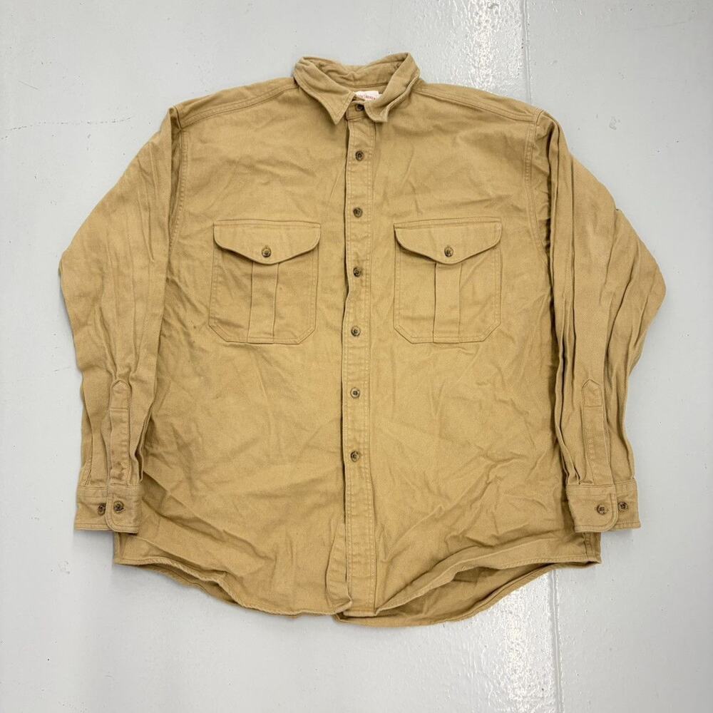 Vintage 90s Filson Tan Twill Canvas Button Up Shirt